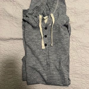 H&M Logg Gray Long Sleeve Henley Hoodie